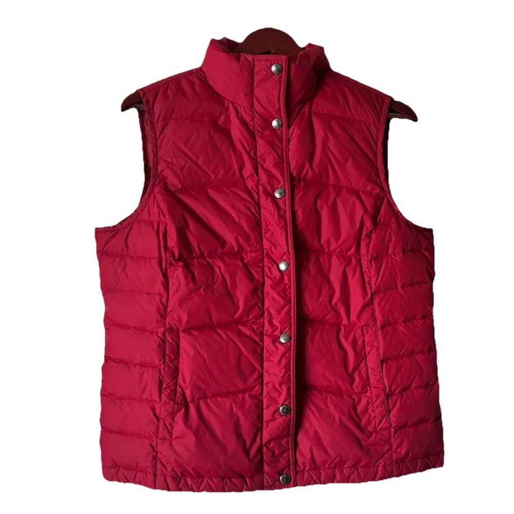 Vintage Lands End Down Filled Puffer Vest Red Women's Medium Gorpcore